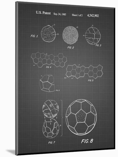 PP54-Black Grid Soccer Ball 1985 Patent Poster-Cole Borders-Mounted Giclee Print