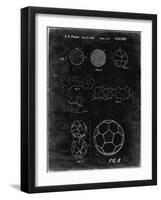 PP54-Black Grunge Soccer Ball 1985 Patent Poster-Cole Borders-Framed Giclee Print