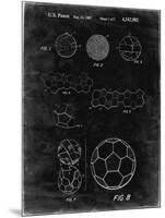 PP54-Black Grunge Soccer Ball 1985 Patent Poster-Cole Borders-Mounted Giclee Print
