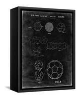 PP54-Black Grunge Soccer Ball 1985 Patent Poster-Cole Borders-Framed Stretched Canvas