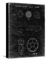 PP54-Black Grunge Soccer Ball 1985 Patent Poster-Cole Borders-Stretched Canvas