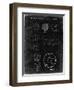 PP54-Black Grunge Soccer Ball 1985 Patent Poster-Cole Borders-Framed Giclee Print