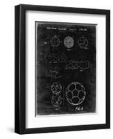 PP54-Black Grunge Soccer Ball 1985 Patent Poster-Cole Borders-Framed Giclee Print