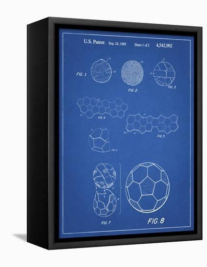 PP54-Blueprint Soccer Ball 1985 Patent Poster-Cole Borders-Framed Stretched Canvas