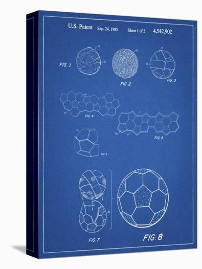 PP54-Blueprint Soccer Ball 1985 Patent Poster-Cole Borders-Stretched Canvas