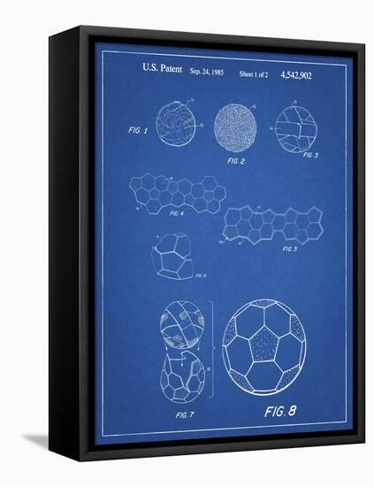 PP54-Blueprint Soccer Ball 1985 Patent Poster-Cole Borders-Framed Stretched Canvas