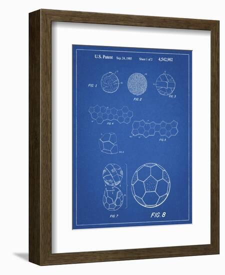 PP54-Blueprint Soccer Ball 1985 Patent Poster-Cole Borders-Framed Giclee Print