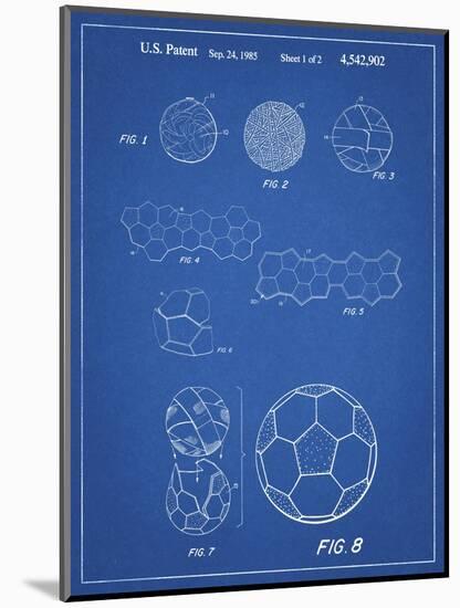 PP54-Blueprint Soccer Ball 1985 Patent Poster-Cole Borders-Mounted Giclee Print