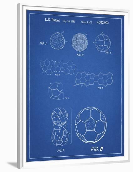 PP54-Blueprint Soccer Ball 1985 Patent Poster-Cole Borders-Framed Premium Giclee Print