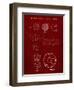 PP54-Burgundy Soccer Ball 1985 Patent Poster-Cole Borders-Framed Giclee Print