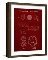 PP54-Burgundy Soccer Ball 1985 Patent Poster-Cole Borders-Framed Giclee Print