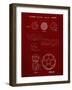 PP54-Burgundy Soccer Ball 1985 Patent Poster-Cole Borders-Framed Giclee Print