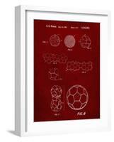 PP54-Burgundy Soccer Ball 1985 Patent Poster-Cole Borders-Framed Giclee Print