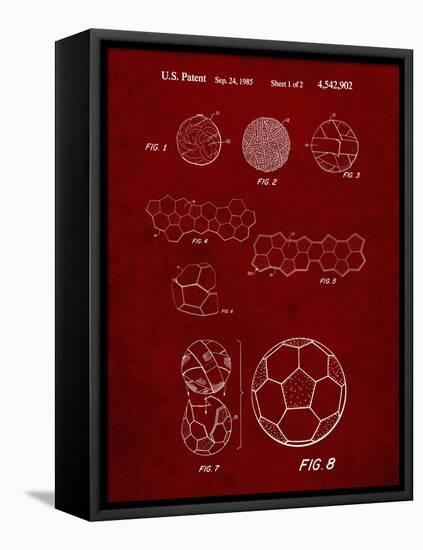 PP54-Burgundy Soccer Ball 1985 Patent Poster-Cole Borders-Framed Stretched Canvas