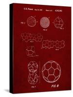 PP54-Burgundy Soccer Ball 1985 Patent Poster-Cole Borders-Stretched Canvas