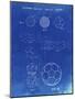 PP54-Faded Blueprint Soccer Ball 1985 Patent Poster-Cole Borders-Mounted Giclee Print