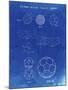 PP54-Faded Blueprint Soccer Ball 1985 Patent Poster-Cole Borders-Mounted Giclee Print