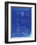 PP54-Faded Blueprint Soccer Ball 1985 Patent Poster-Cole Borders-Framed Giclee Print