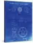 PP54-Faded Blueprint Soccer Ball 1985 Patent Poster-Cole Borders-Stretched Canvas