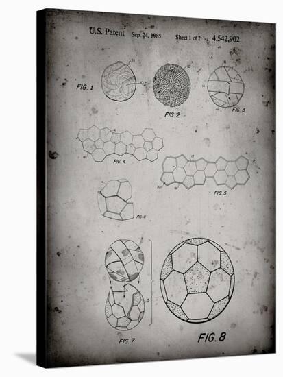 PP54-Faded Grey Soccer Ball 1985 Patent Poster-Cole Borders-Stretched Canvas