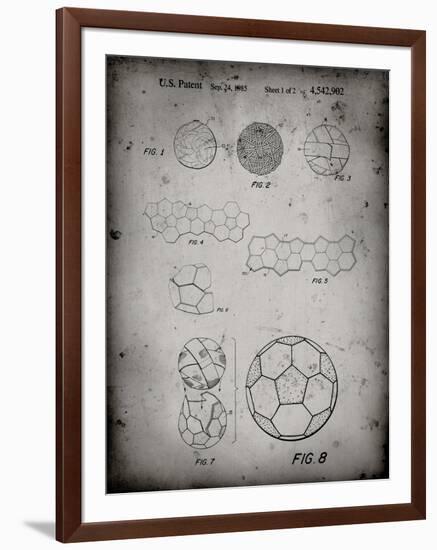 PP54-Faded Grey Soccer Ball 1985 Patent Poster-Cole Borders-Framed Giclee Print