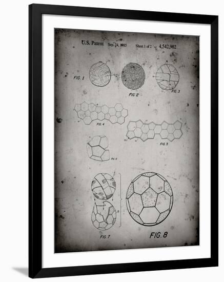 PP54-Faded Grey Soccer Ball 1985 Patent Poster-Cole Borders-Framed Giclee Print