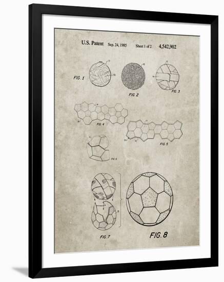 PP54-Sandstone Soccer Ball 1985 Patent Poster-Cole Borders-Framed Giclee Print