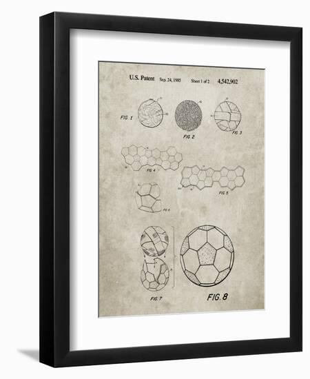 PP54-Sandstone Soccer Ball 1985 Patent Poster-Cole Borders-Framed Giclee Print