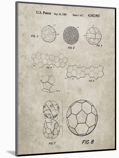 PP54-Sandstone Soccer Ball 1985 Patent Poster-Cole Borders-Mounted Giclee Print