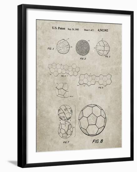 PP54-Sandstone Soccer Ball 1985 Patent Poster-Cole Borders-Framed Giclee Print