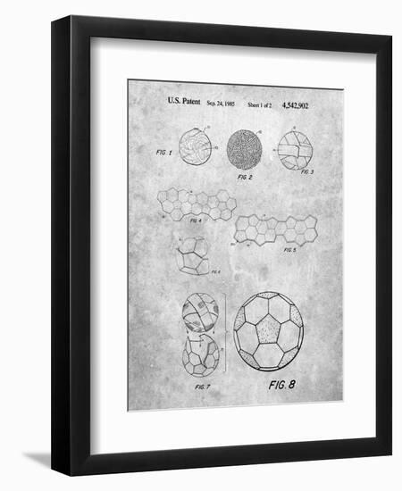 PP54-Slate Soccer Ball 1985 Patent Poster-Cole Borders-Framed Giclee Print