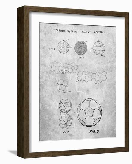 PP54-Slate Soccer Ball 1985 Patent Poster-Cole Borders-Framed Art Print