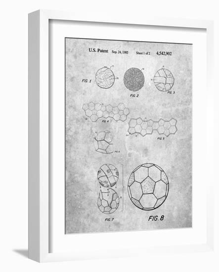 PP54-Slate Soccer Ball 1985 Patent Poster-Cole Borders-Framed Art Print