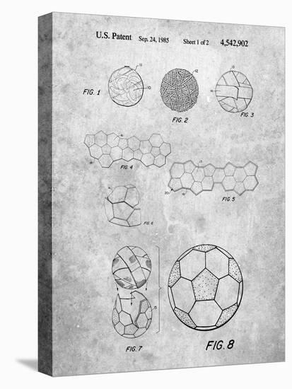 PP54-Slate Soccer Ball 1985 Patent Poster-Cole Borders-Stretched Canvas