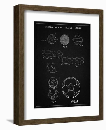 PP54-Vintage Black Soccer Ball 1985 Patent Poster-Cole Borders-Framed Giclee Print