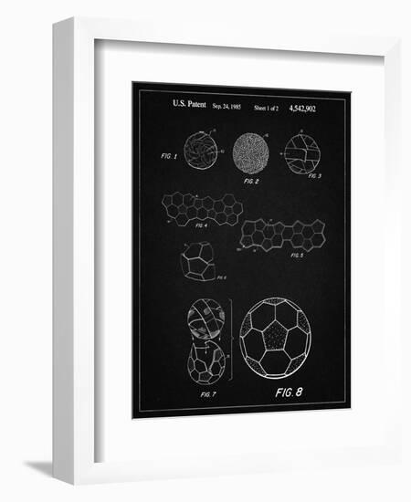 PP54-Vintage Black Soccer Ball 1985 Patent Poster-Cole Borders-Framed Giclee Print