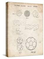 PP54-Vintage Parchment Soccer Ball 1985 Patent Poster-Cole Borders-Stretched Canvas