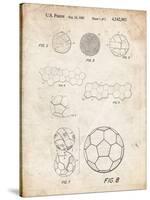 PP54-Vintage Parchment Soccer Ball 1985 Patent Poster-Cole Borders-Stretched Canvas