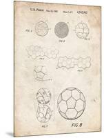 PP54-Vintage Parchment Soccer Ball 1985 Patent Poster-Cole Borders-Mounted Giclee Print