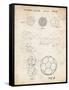 PP54-Vintage Parchment Soccer Ball 1985 Patent Poster-Cole Borders-Framed Stretched Canvas