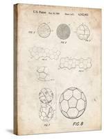 PP54-Vintage Parchment Soccer Ball 1985 Patent Poster-Cole Borders-Stretched Canvas