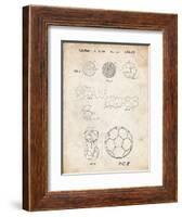 PP54-Vintage Parchment Soccer Ball 1985 Patent Poster-Cole Borders-Framed Giclee Print