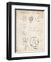 PP54-Vintage Parchment Soccer Ball 1985 Patent Poster-Cole Borders-Framed Giclee Print