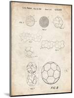 PP54-Vintage Parchment Soccer Ball 1985 Patent Poster-Cole Borders-Mounted Giclee Print