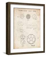 PP54-Vintage Parchment Soccer Ball 1985 Patent Poster-Cole Borders-Framed Giclee Print