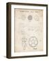 PP54-Vintage Parchment Soccer Ball 1985 Patent Poster-Cole Borders-Framed Giclee Print