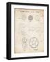 PP54-Vintage Parchment Soccer Ball 1985 Patent Poster-Cole Borders-Framed Giclee Print