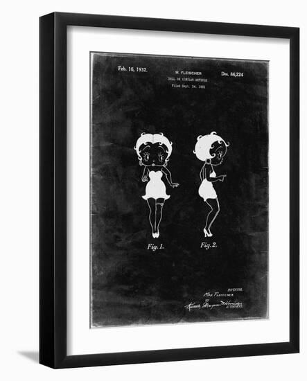 PP547-Black Grunge Betty Boop Patent Poster-Cole Borders-Framed Giclee Print