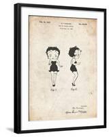 PP547-Vintage Parchment Betty Boop Patent Poster-Cole Borders-Framed Giclee Print