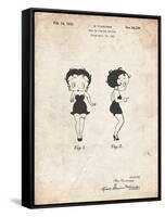 PP547-Vintage Parchment Betty Boop Patent Poster-Cole Borders-Framed Stretched Canvas